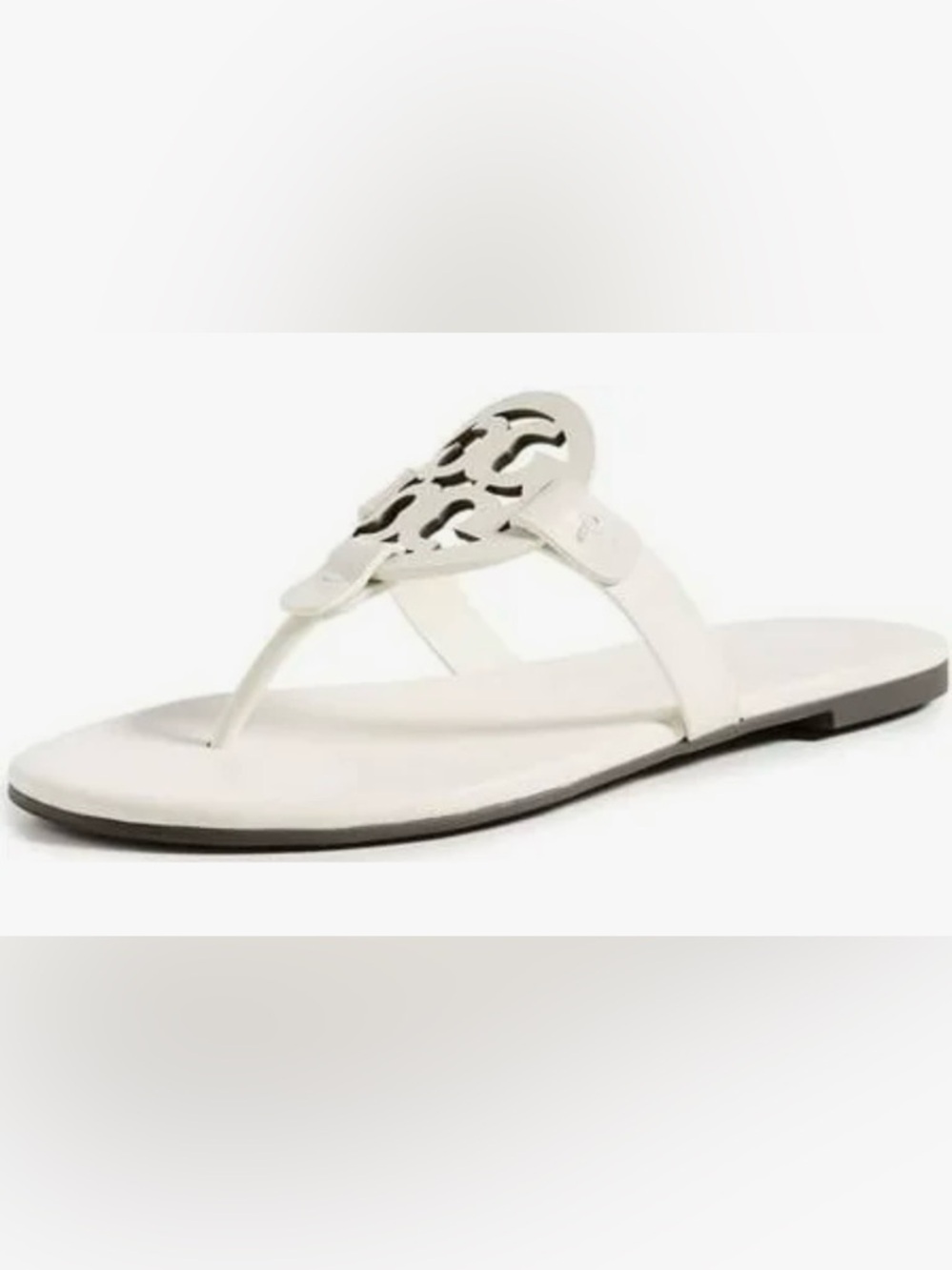 Tory Burch new ivory Soft Miller Logo Thong Sandals